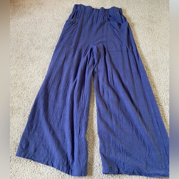 Easel wide leg pants blue patch pockets - Picture 2 of 10